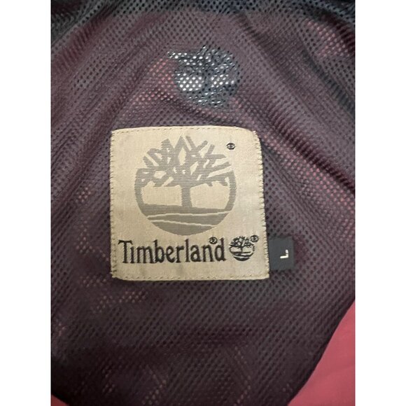 Timberland Jacket Red Full Zip Nylon Lightweight Coat Mens Large Vintage Y2K 90s - Picture 4 of 8